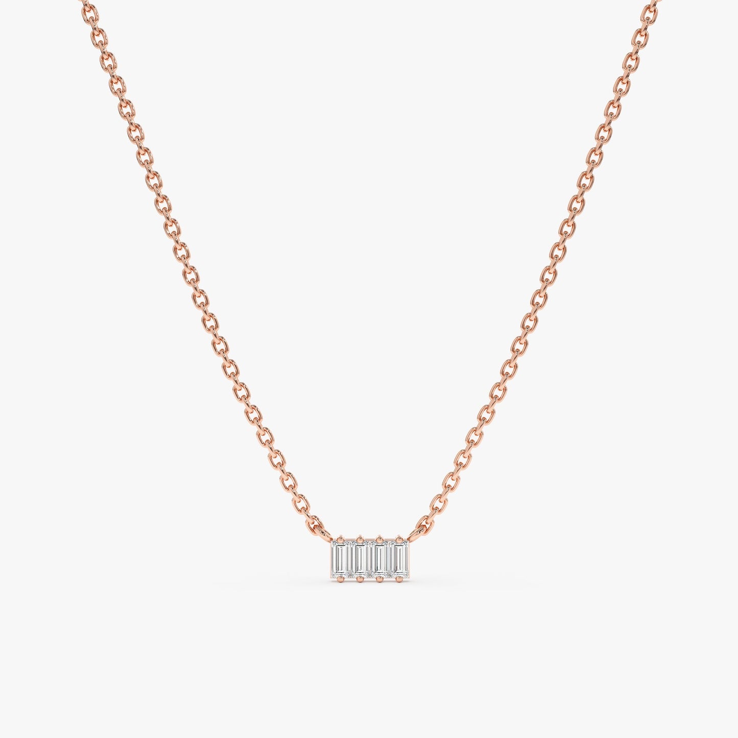 1.0 CT Round Bezel Solitaire Lab Grown Diamond Necklace