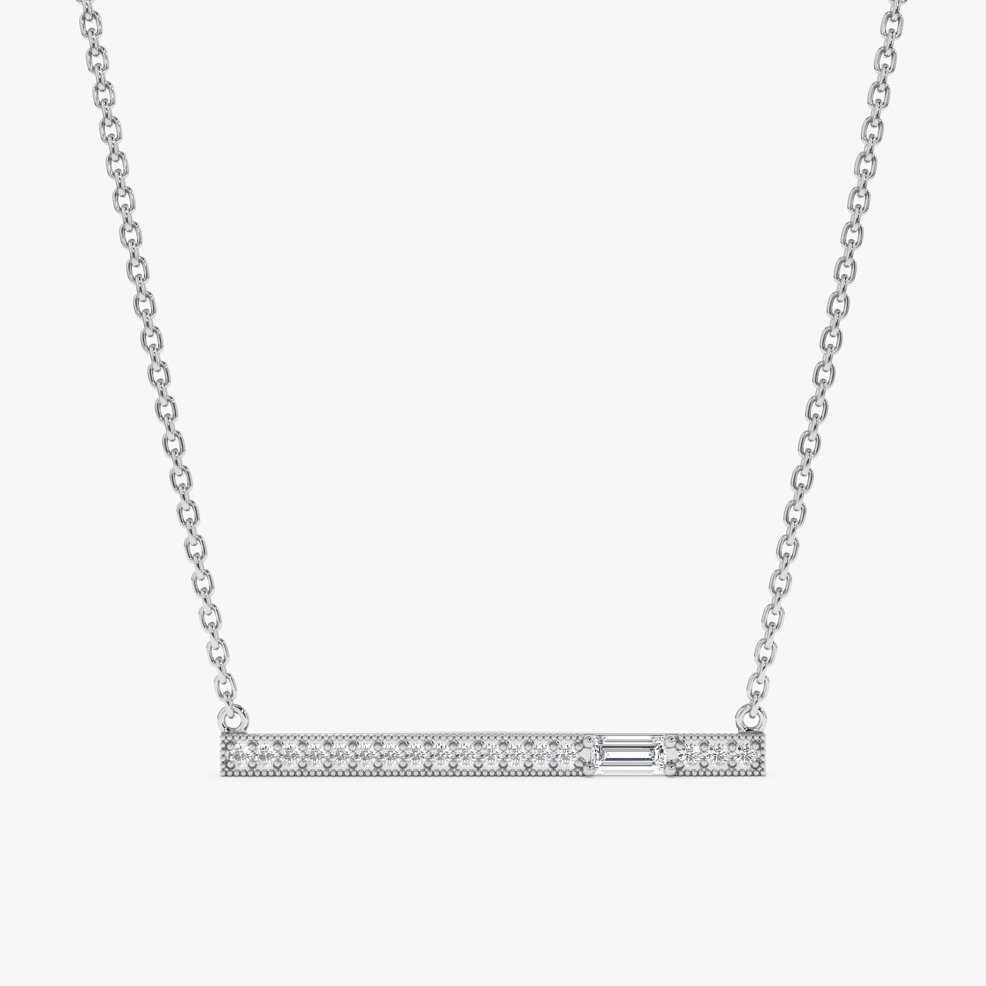 1.0 CT Round Bezel Solitaire Lab Grown Diamond Necklace