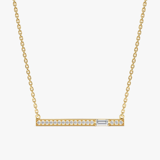 1.0 CT Round Bezel Solitaire Lab Grown Diamond Necklace