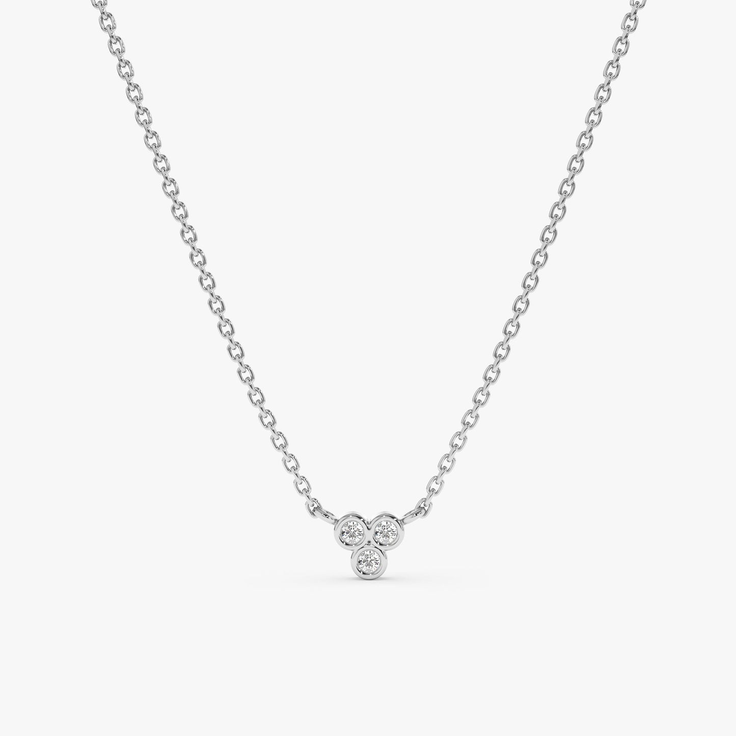 1.0 CT Round Bezel Solitaire Lab Grown Diamond Necklace