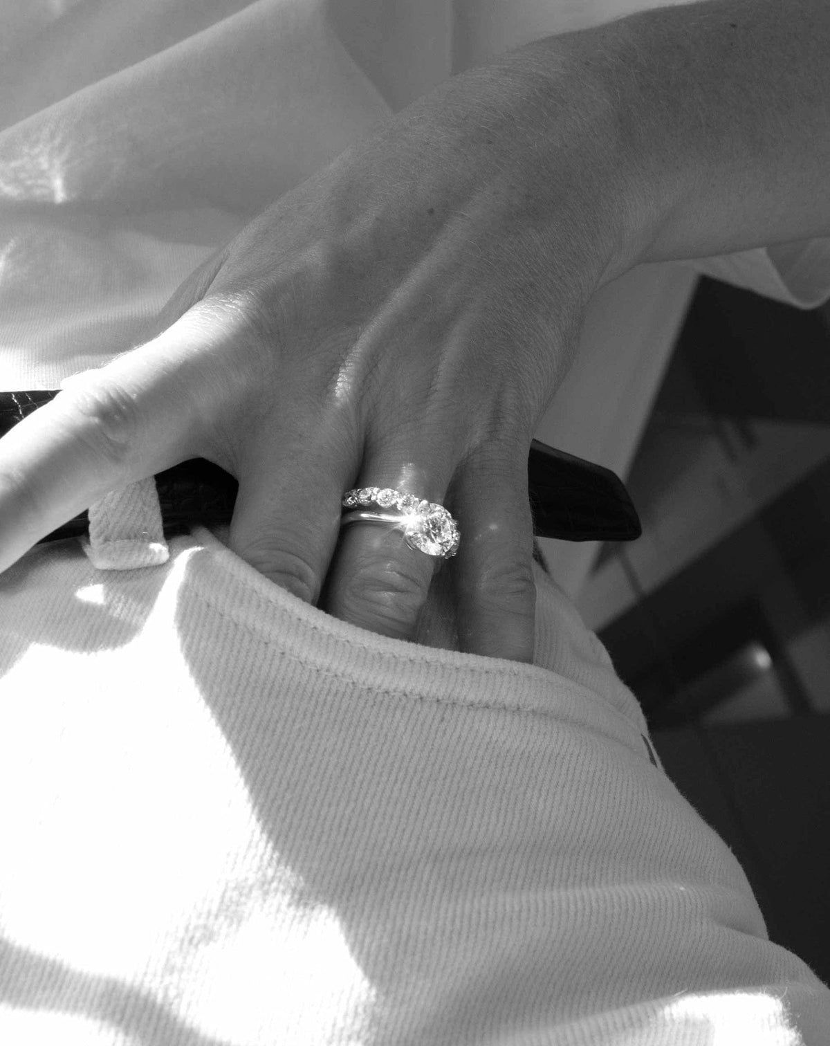 Emerald Pave Engagement Ring – 1 CT Lab Grown Diamond