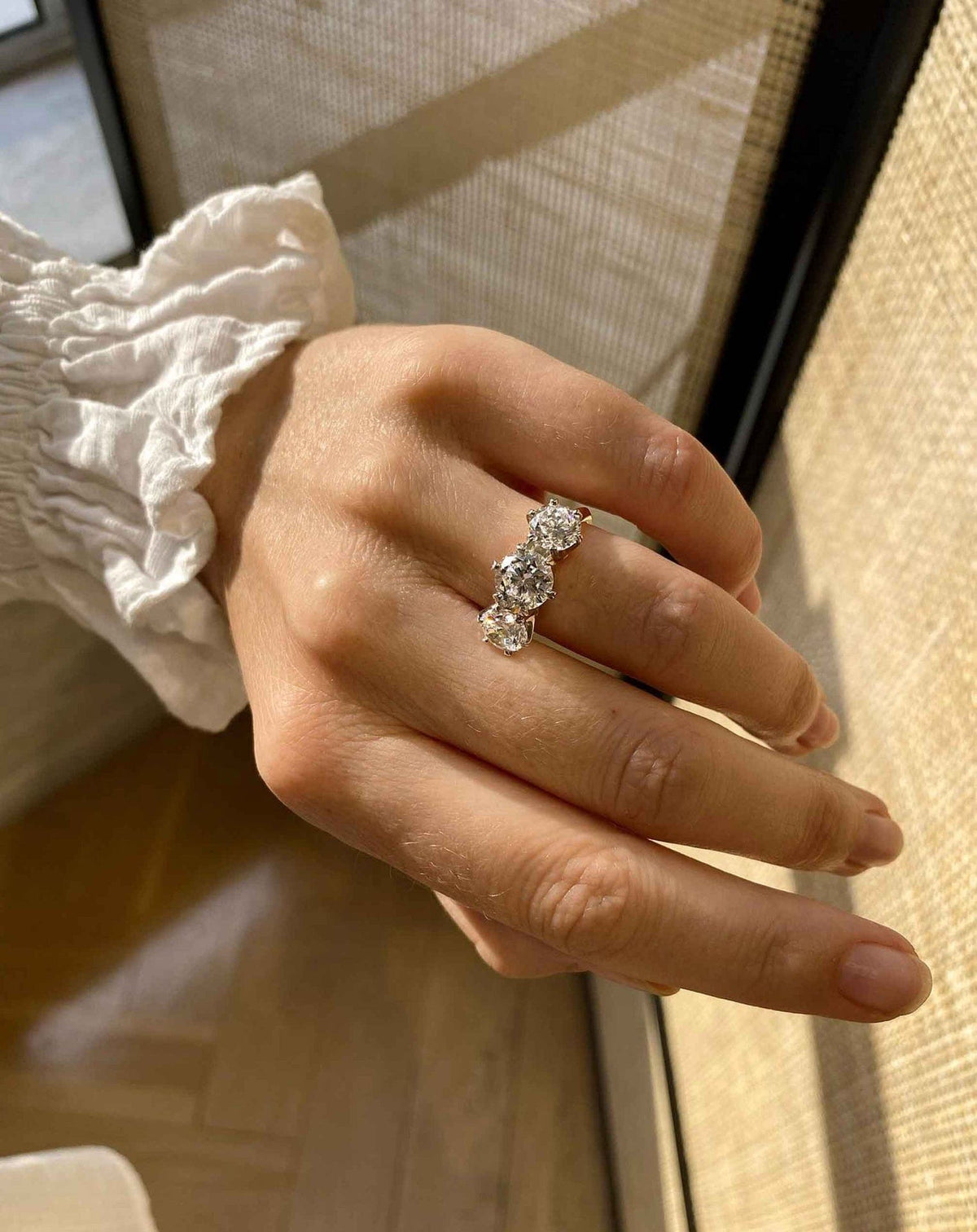 Emerald Pave Engagement Ring – 1 CT Lab Grown Diamond
