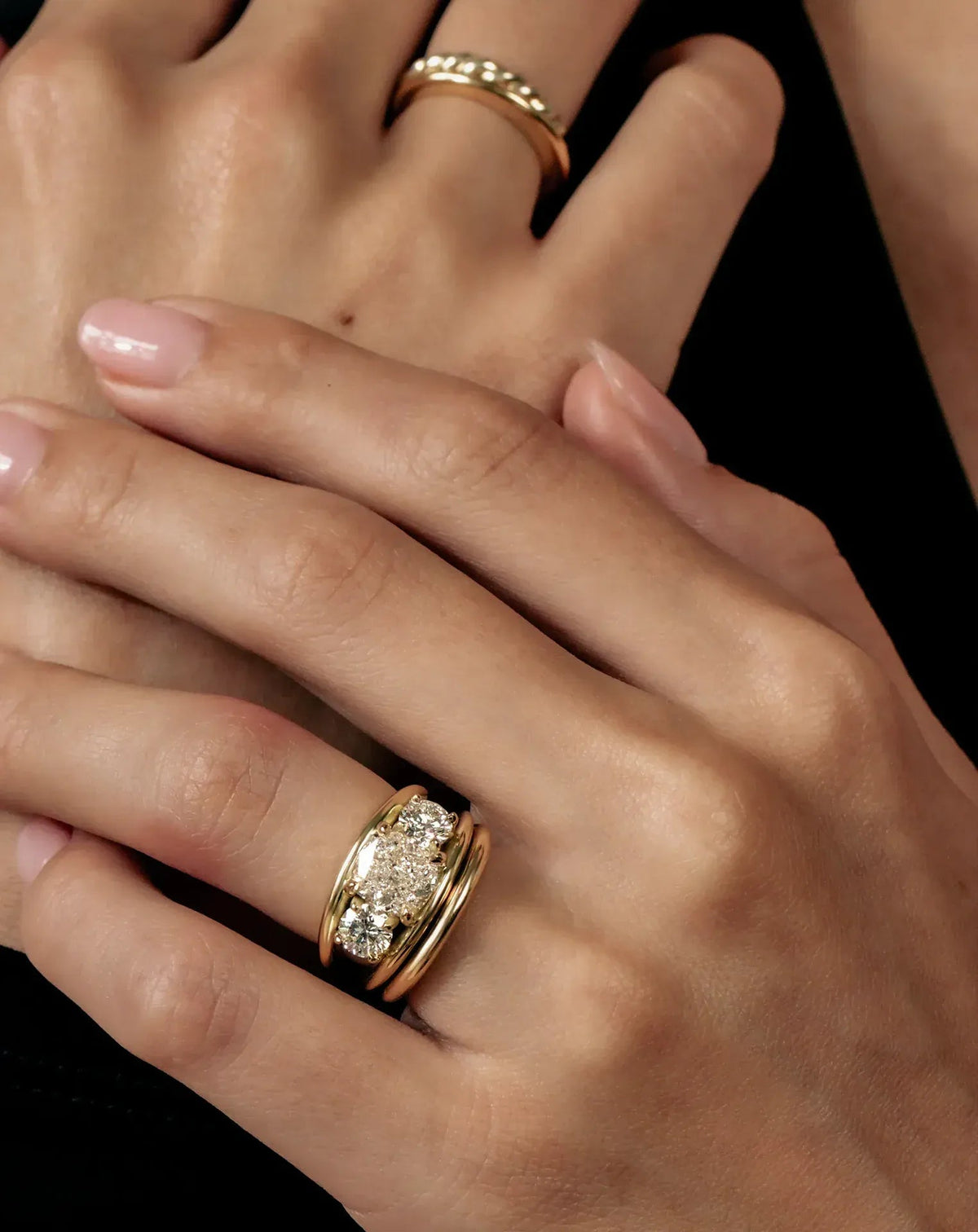 Emerald Pave Engagement Ring – 1 CT Lab Grown Diamond