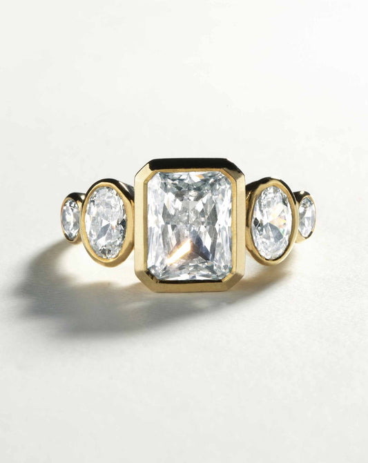 Emerald Pave Engagement Ring – 1 CT Lab Grown Diamond