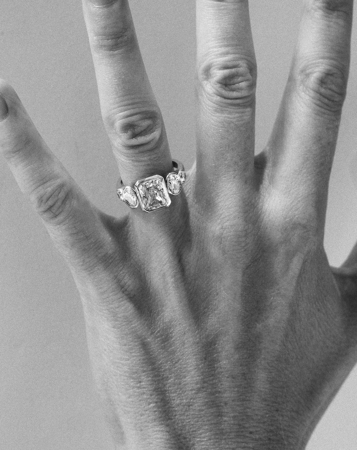 Emerald Pave Engagement Ring – 1 CT Lab Grown Diamond