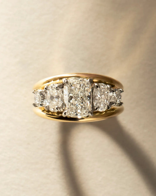 Emerald Pave Engagement Ring – 1 CT Lab Grown Diamond