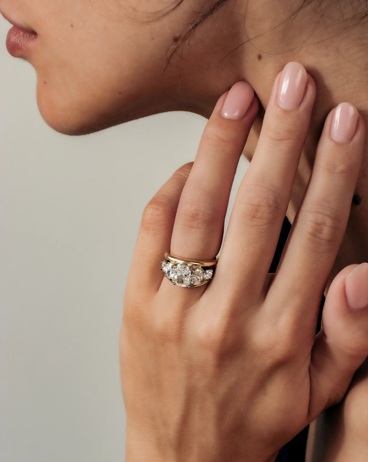 Emerald Pave Engagement Ring – 1 CT Lab Grown Diamond