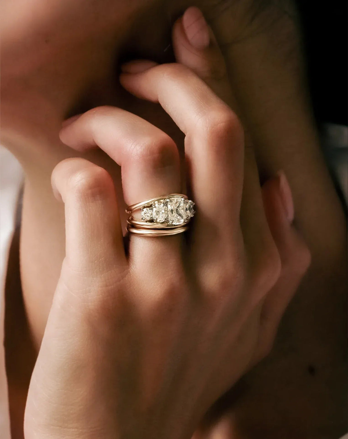 Emerald Pave Engagement Ring – 1 CT Lab Grown Diamond