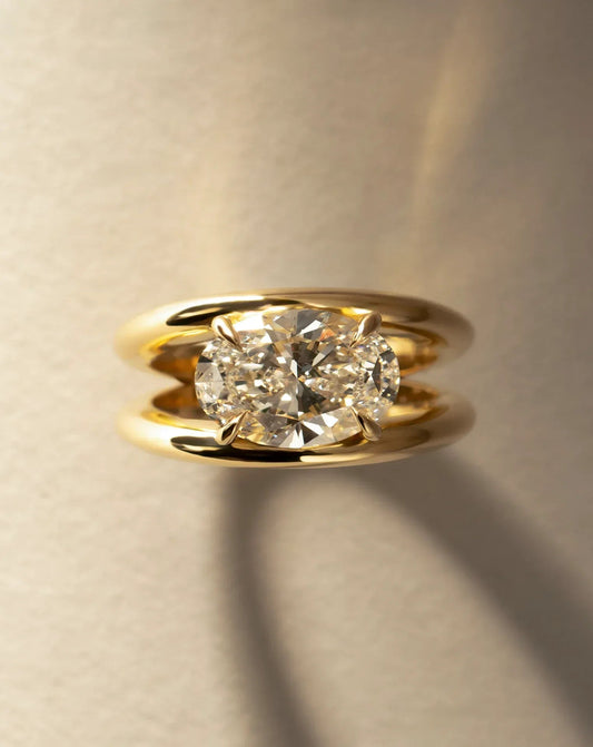 Emerald Pave Engagement Ring – 1 CT Lab Grown Diamond
