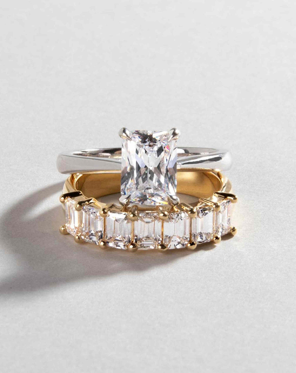 Emerald Pave Engagement Ring – 1 CT Lab Grown Diamond