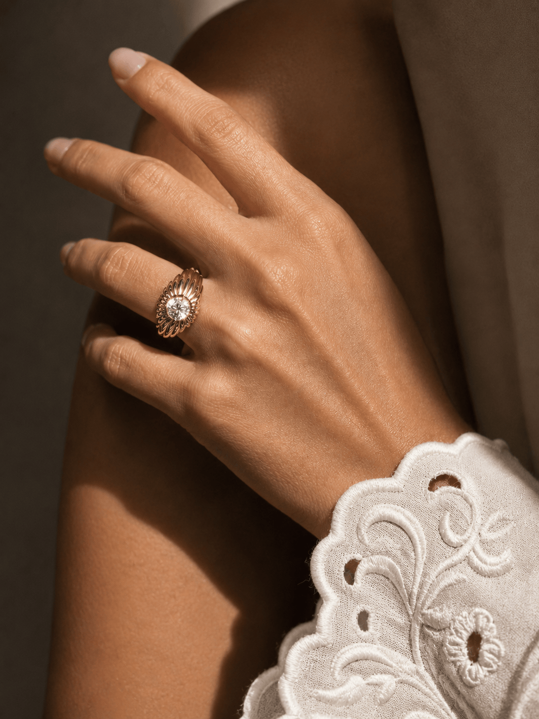 Emerald Pave Engagement Ring – 1 CT Lab Grown Diamond
