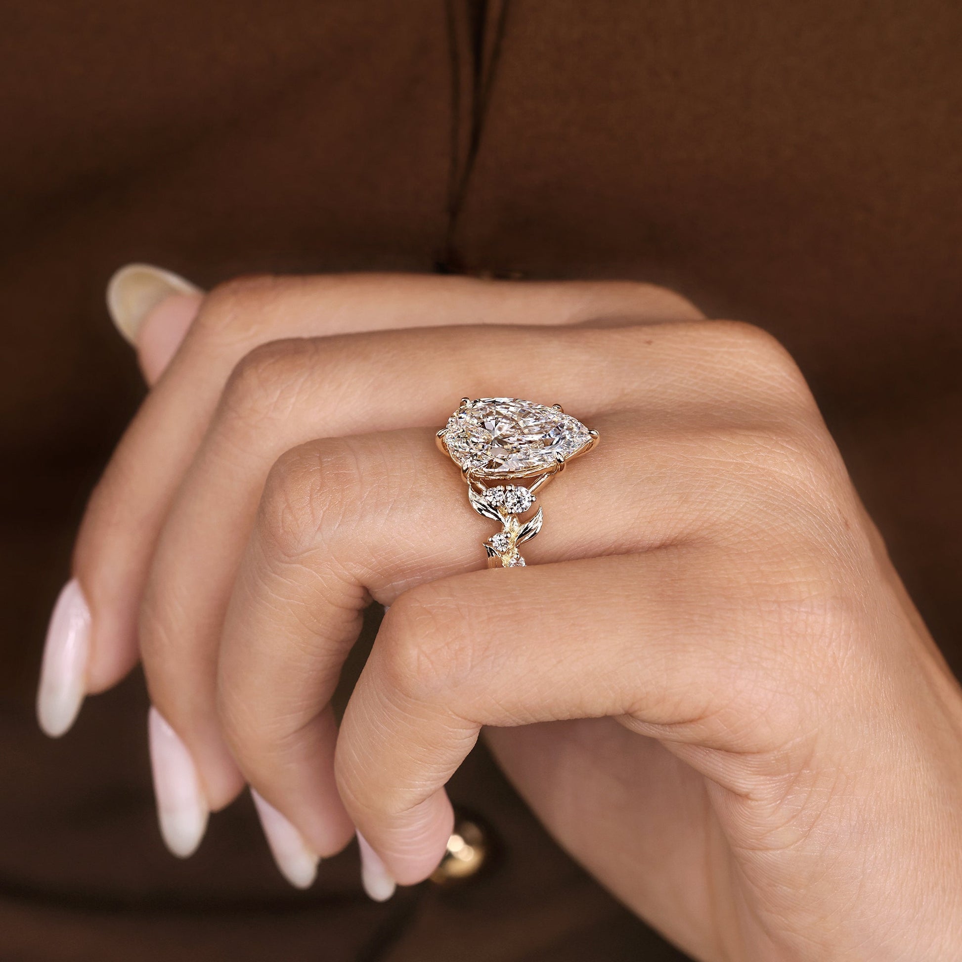 Cushion Hidden Halo Lab Grown Diamond Engagement Ringg