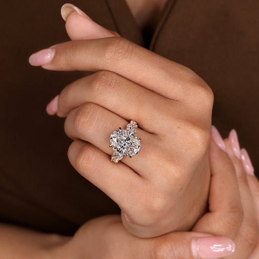 Cushion Hidden Halo Lab Grown Diamond Engagement Ring