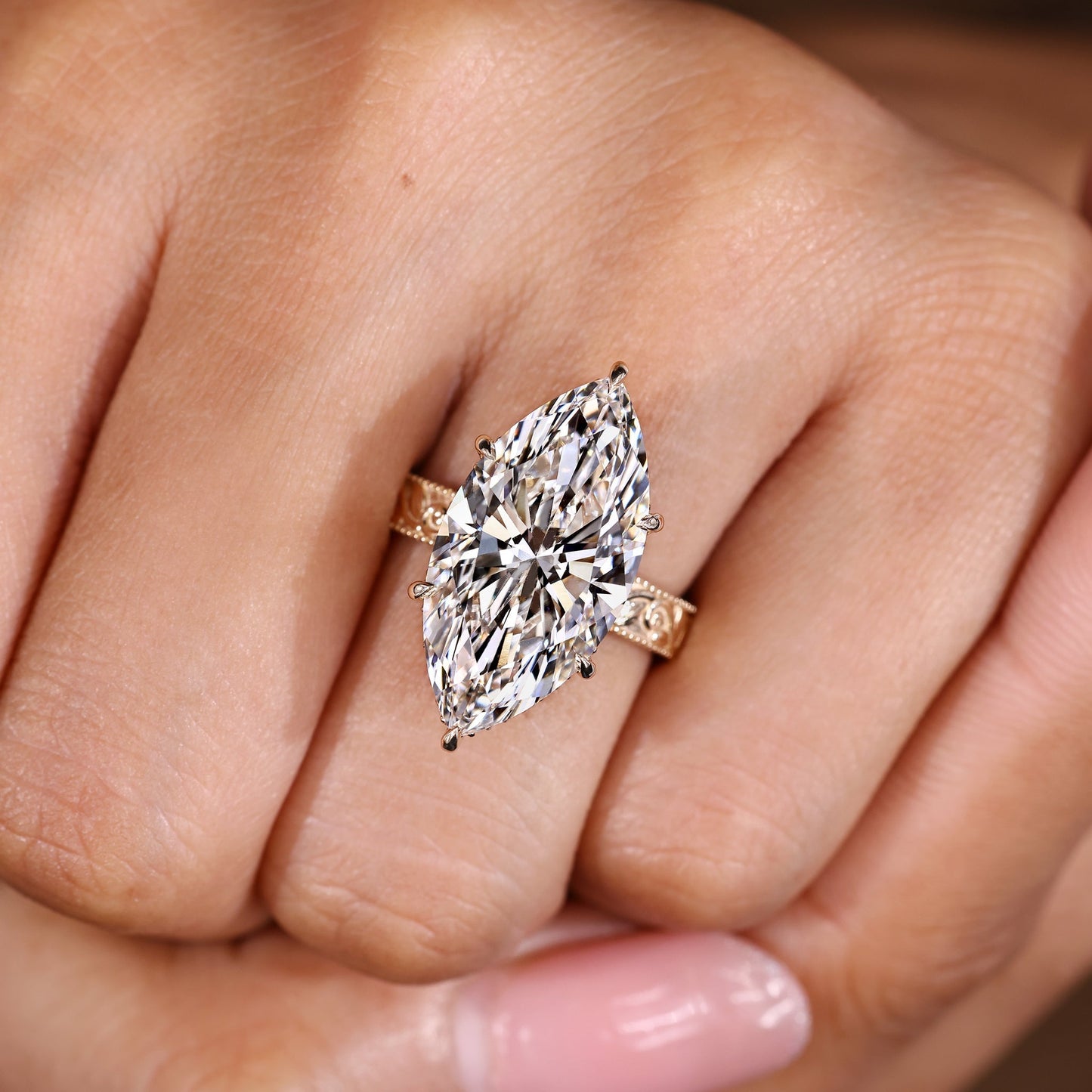 Cushion Hidden Halo Lab Grown Diamond Engagement Ring
