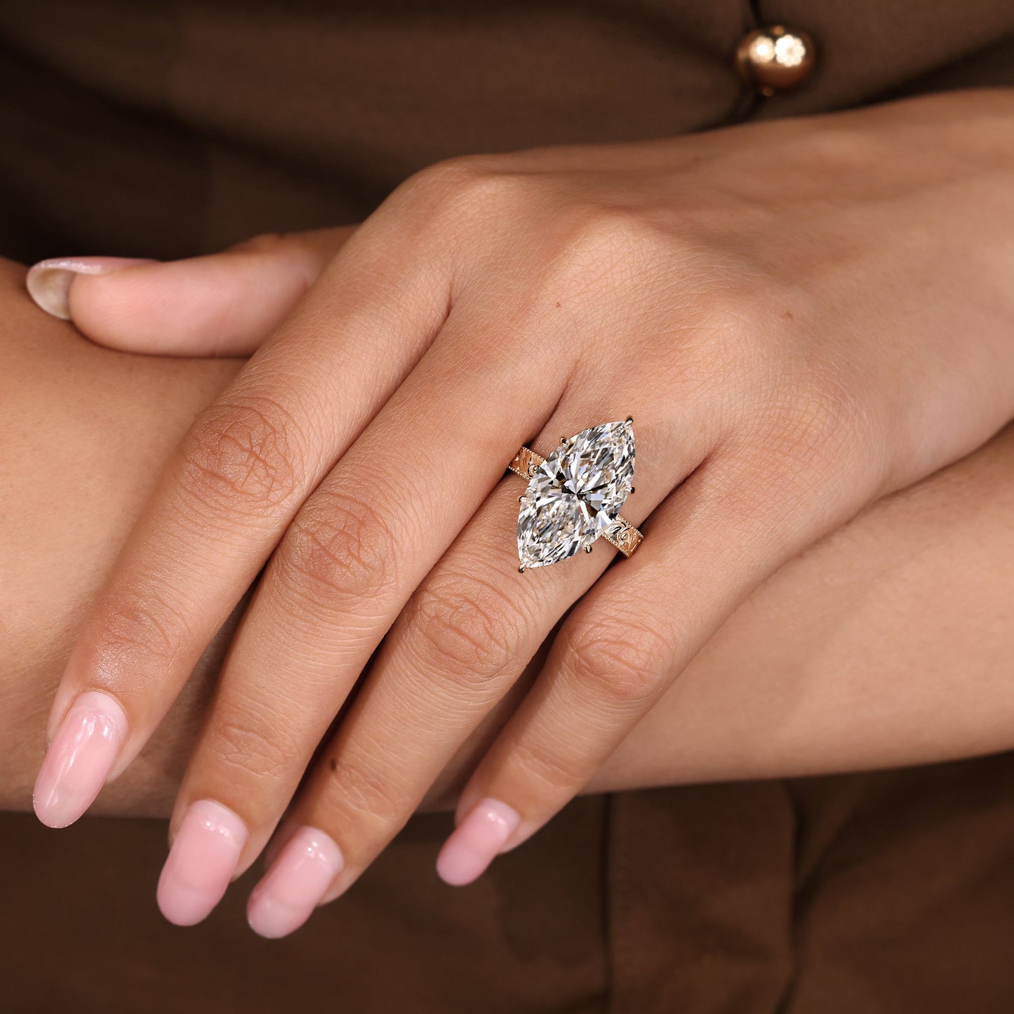 Cushion Hidden Halo Lab Grown Diamond Engagement Ring