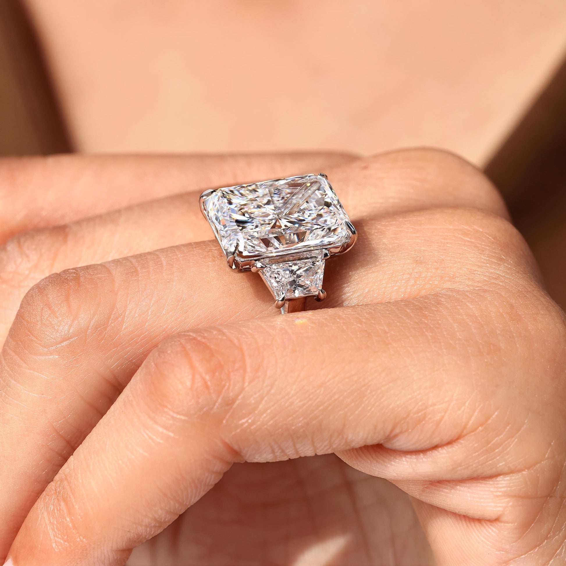 Cushion Hidden Halo Lab Grown Diamond Engagement Ring