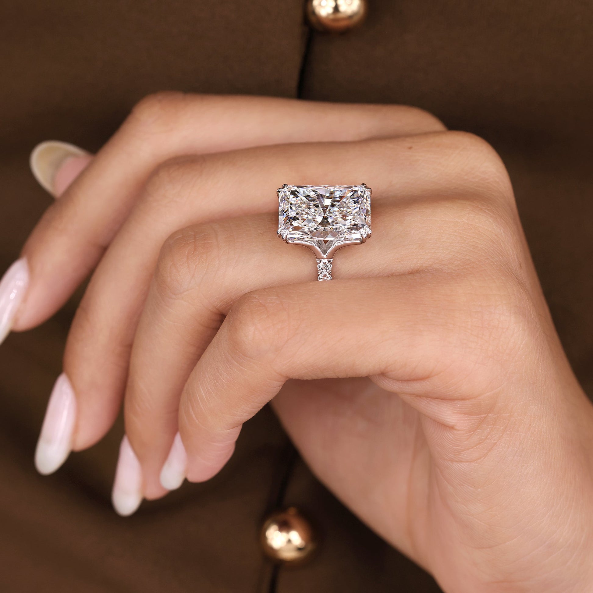 Cushion Hidden Halo Lab Grown Diamond Engagement Ring