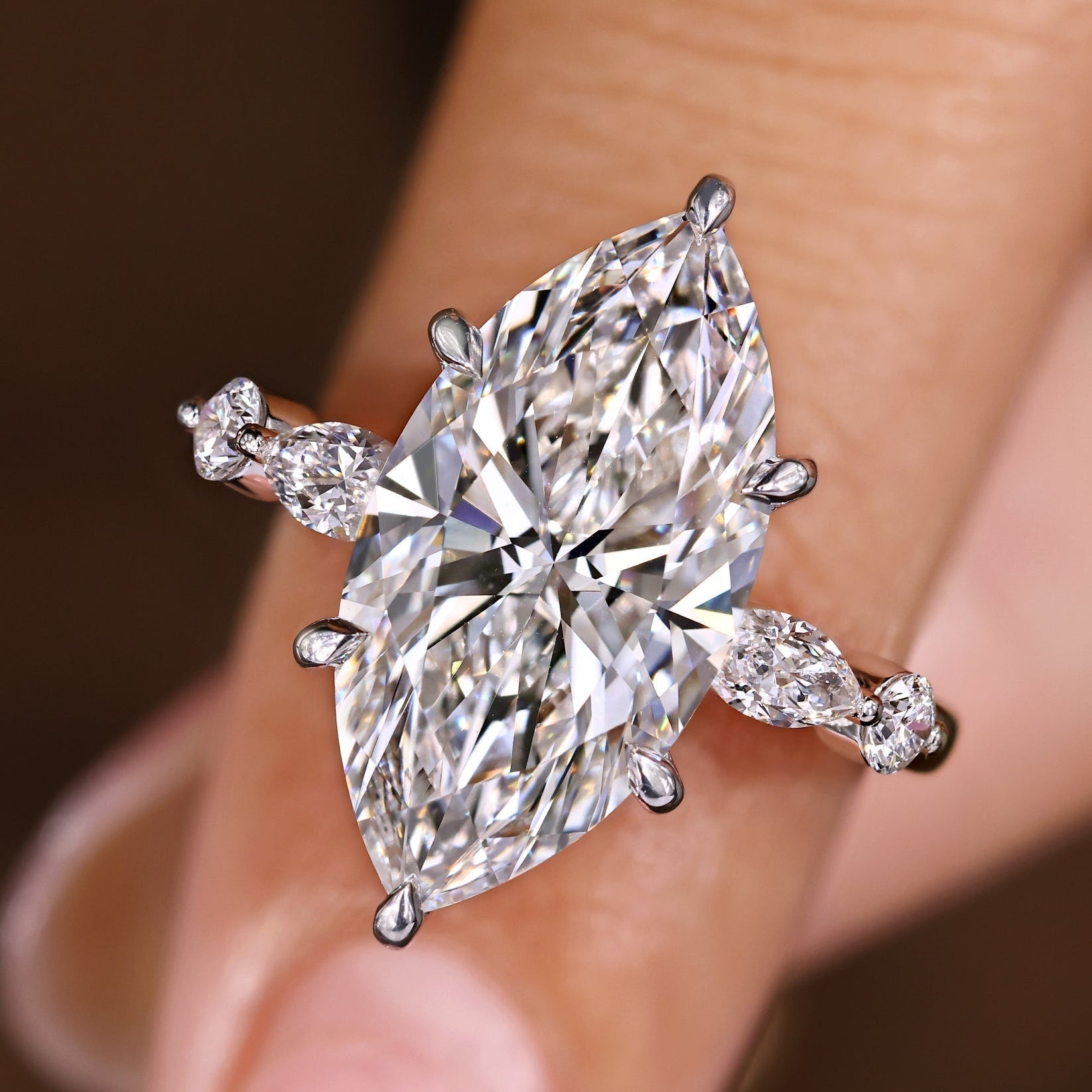 Cushion Hidden Halo Lab Grown Diamond Engagement Ring