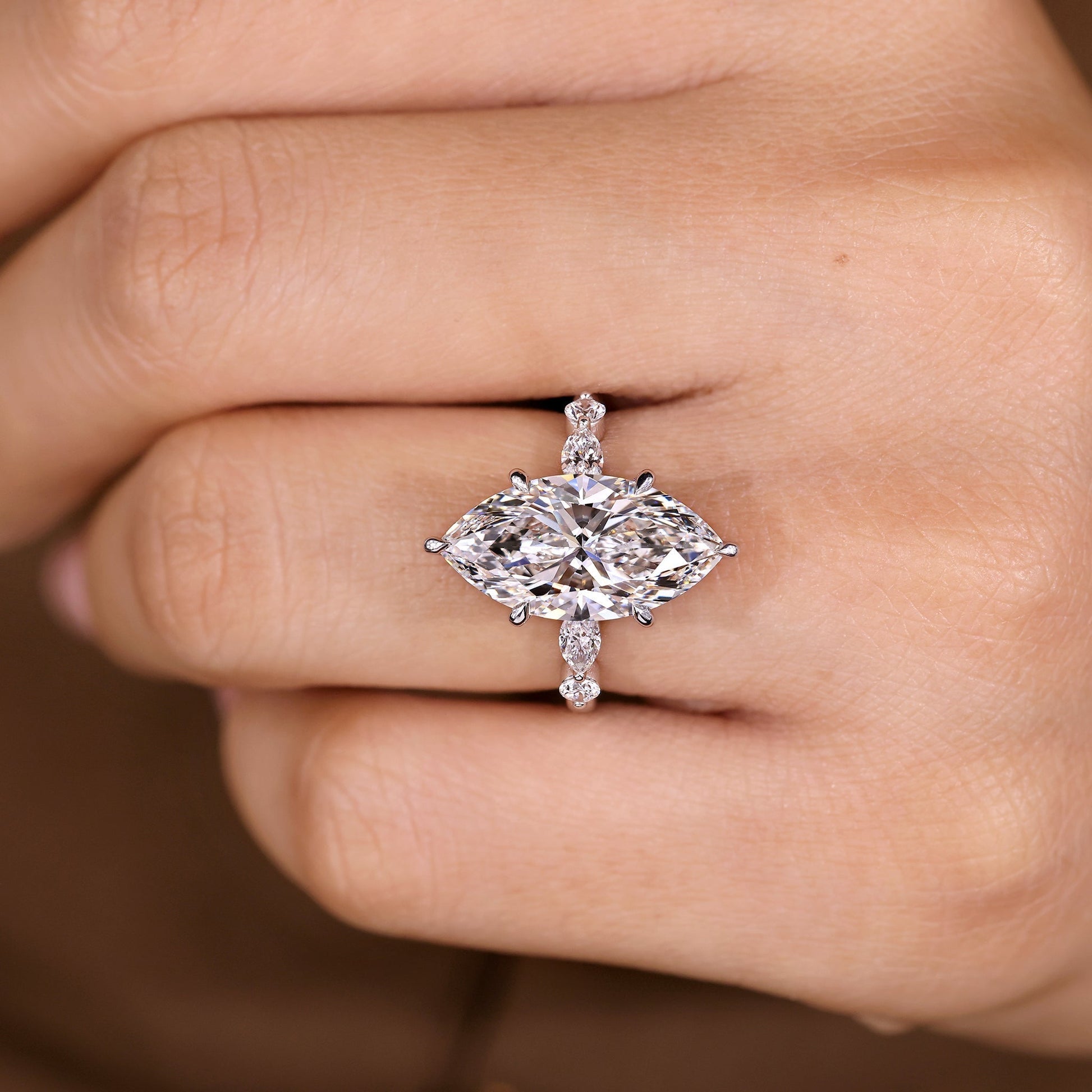 Cushion Hidden Halo Lab Grown Diamond Engagement Ring