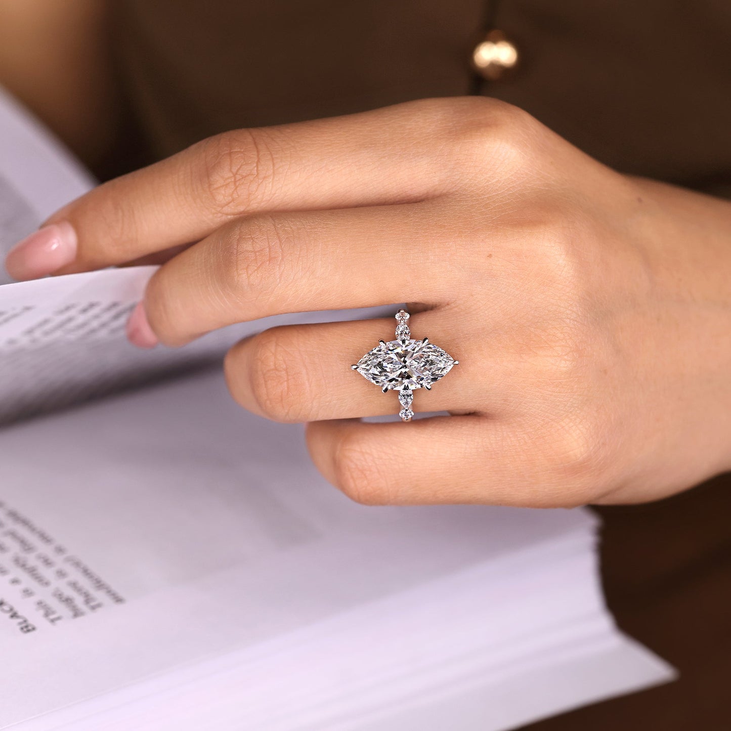 Cushion Hidden Halo Lab Grown Diamond Engagement Ring