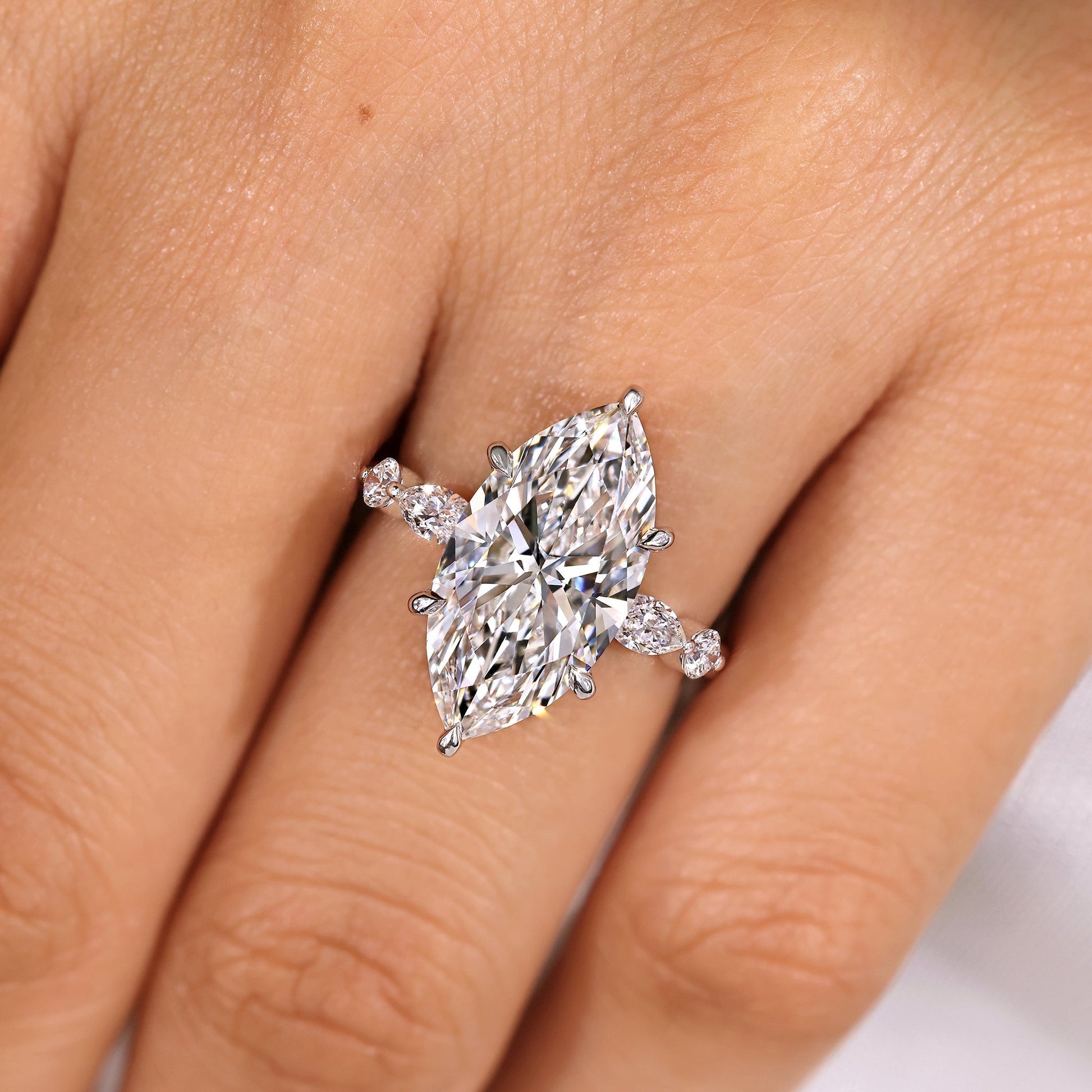 Cushion Hidden Halo Lab Grown Diamond Engagement Ring
