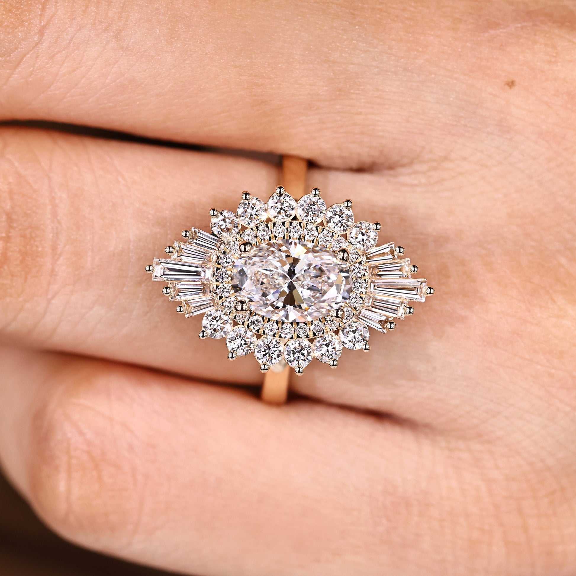 Cushion Hidden Halo Lab Grown Diamond Engagement Ring