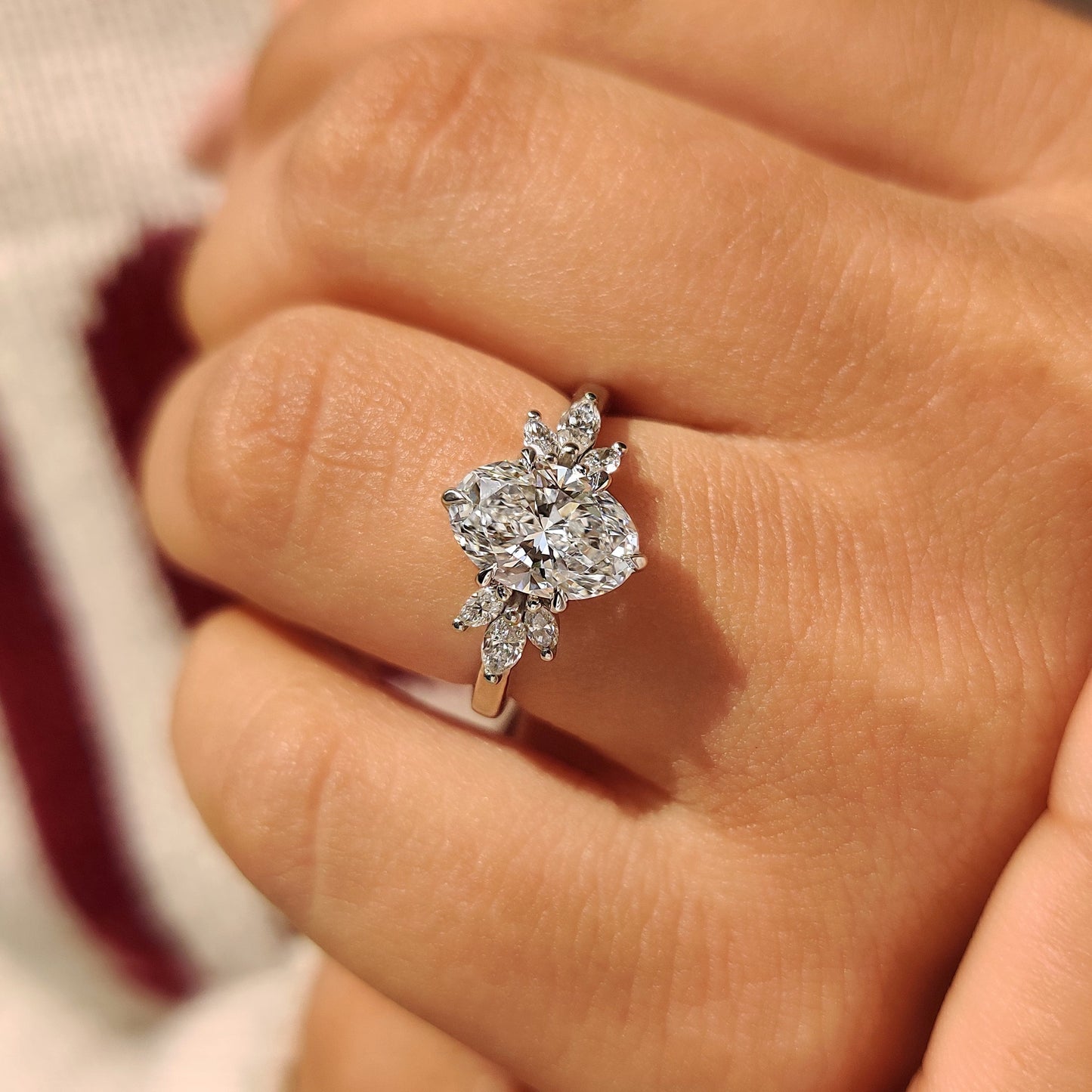 Cushion Hidden Halo Lab Grown Diamond Engagement Ring
