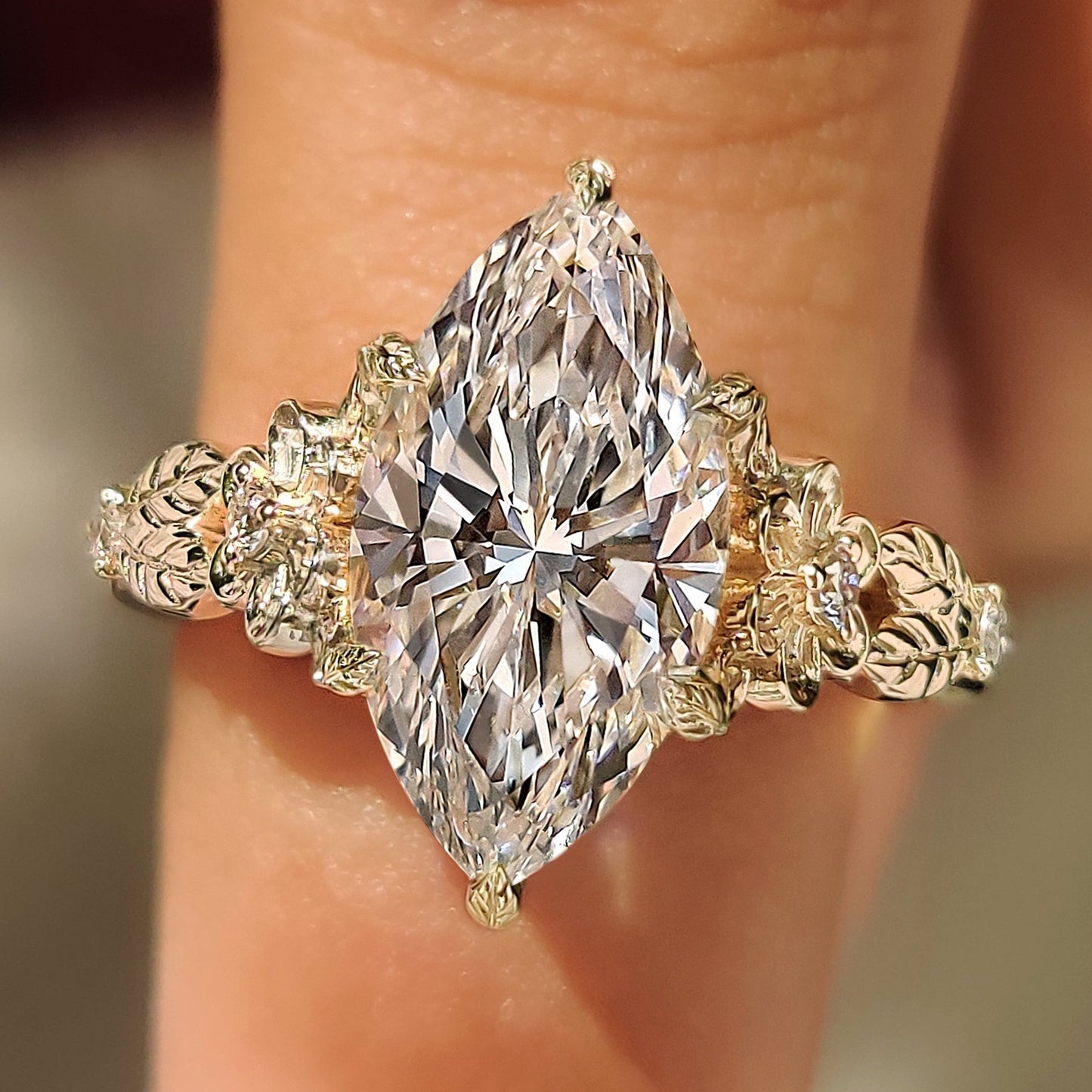 Cushion Hidden Halo Lab Grown Diamond Engagement Ring
