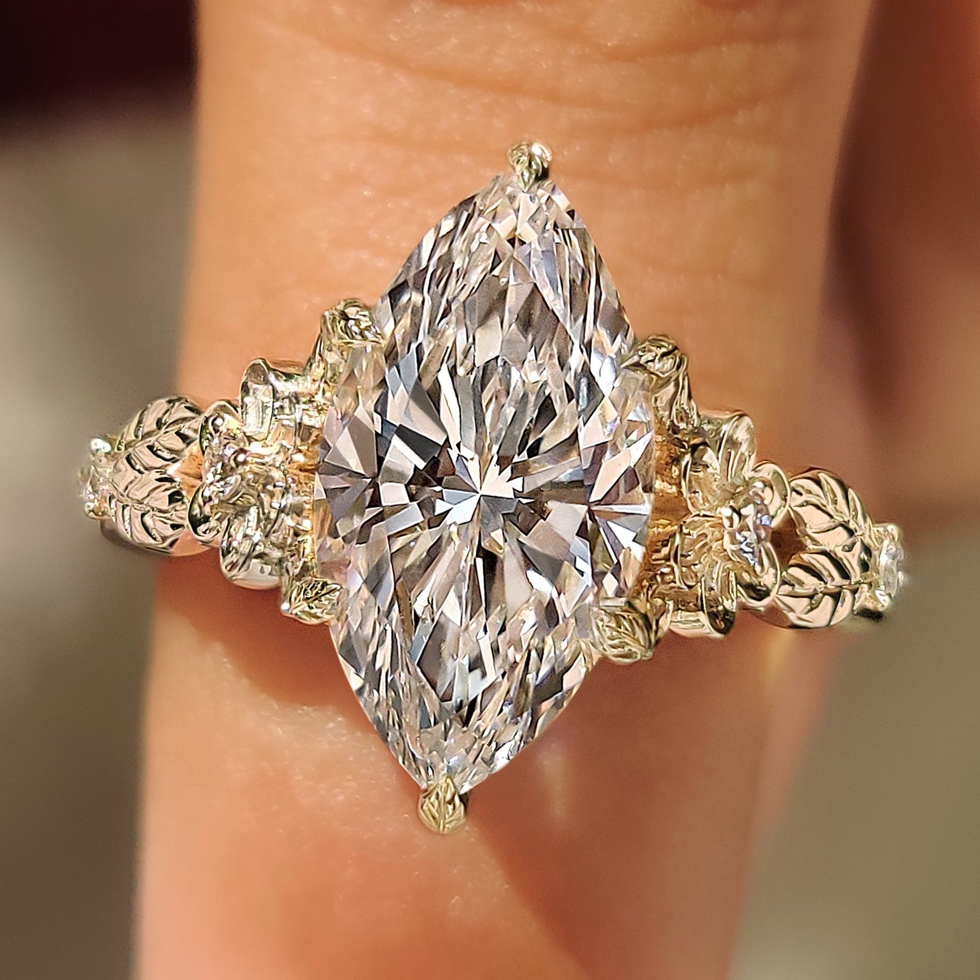 Cushion Hidden Halo Lab Grown Diamond Engagement Ring