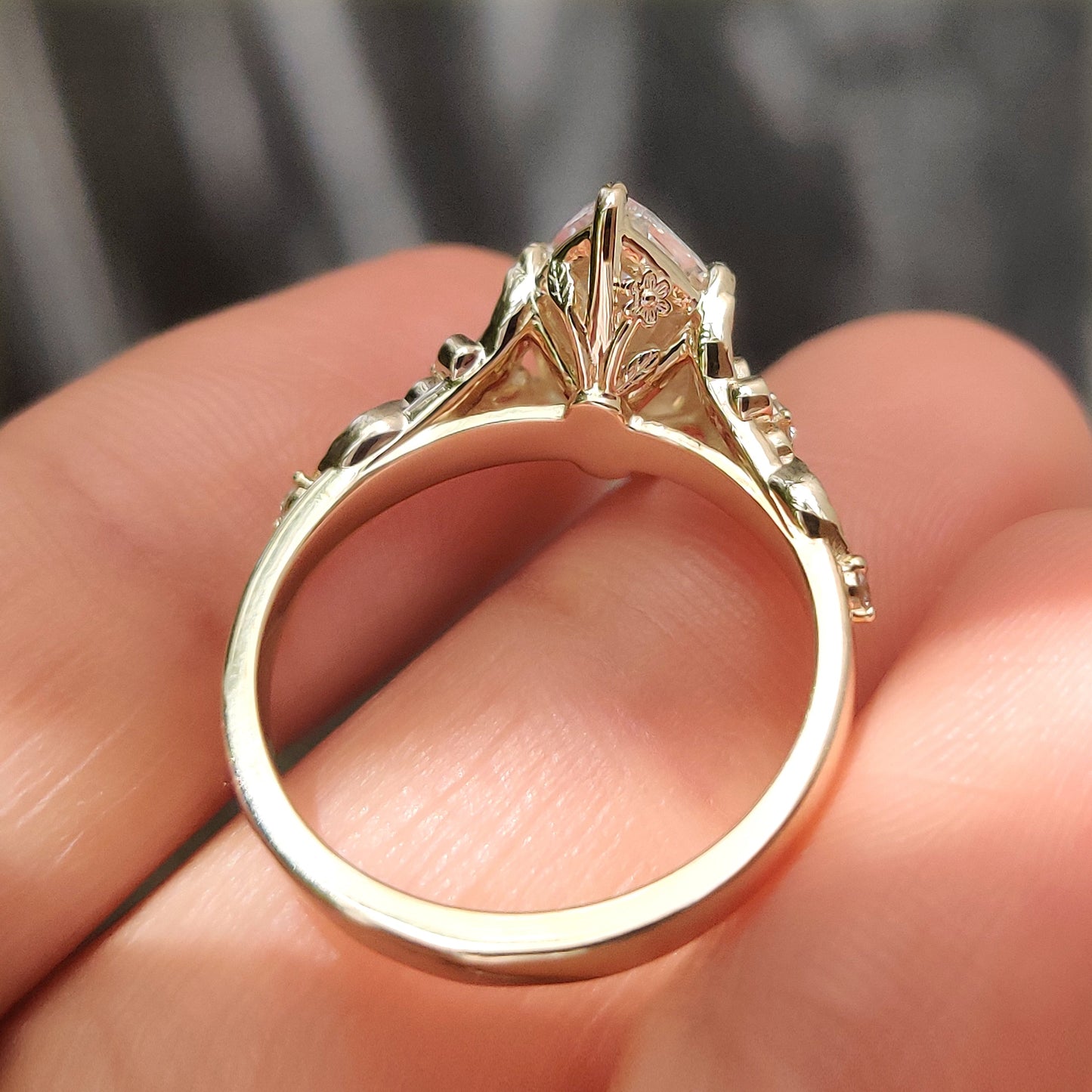 Cushion Hidden Halo Lab Grown Diamond Engagement Ring