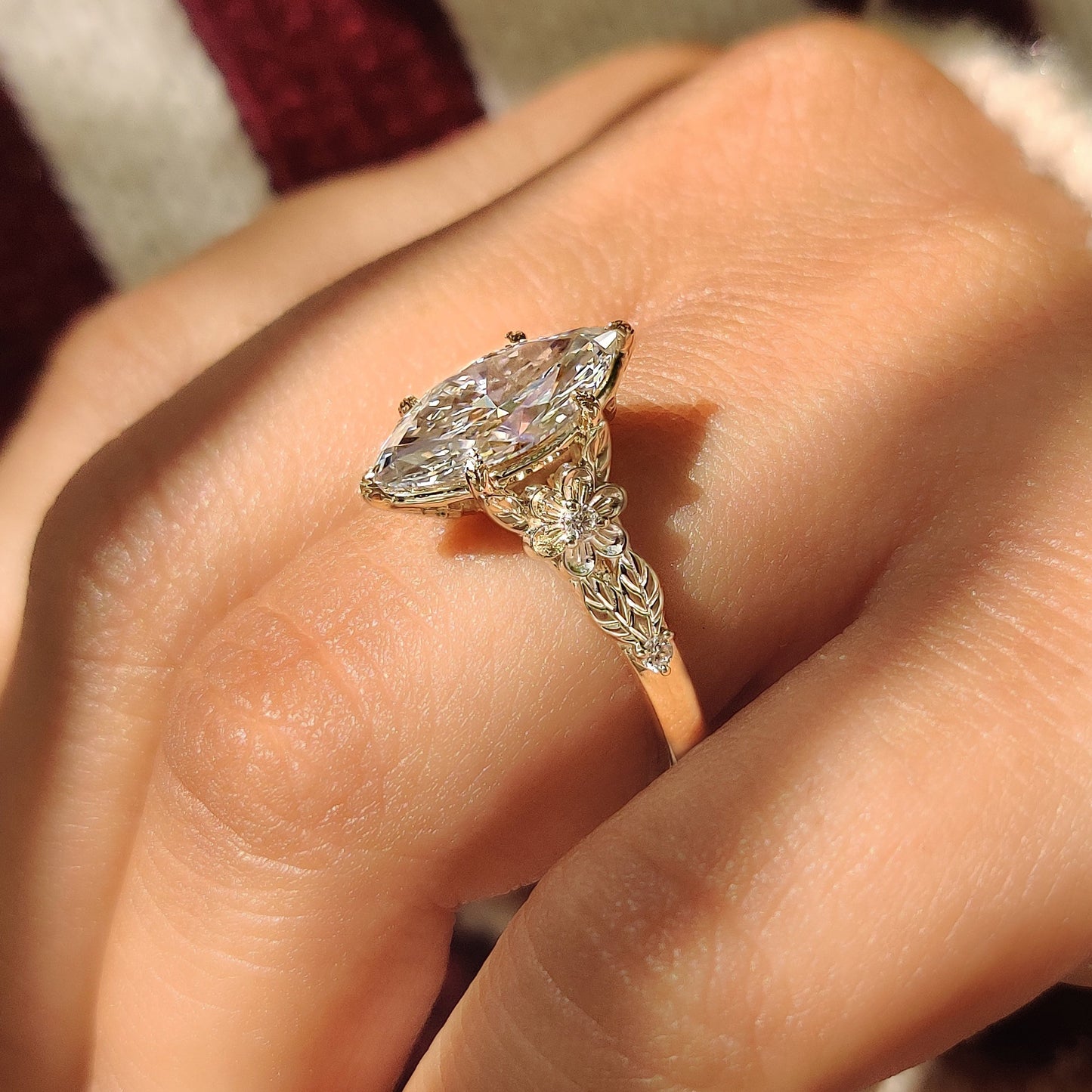 Cushion Hidden Halo Lab Grown Diamond Engagement Ring