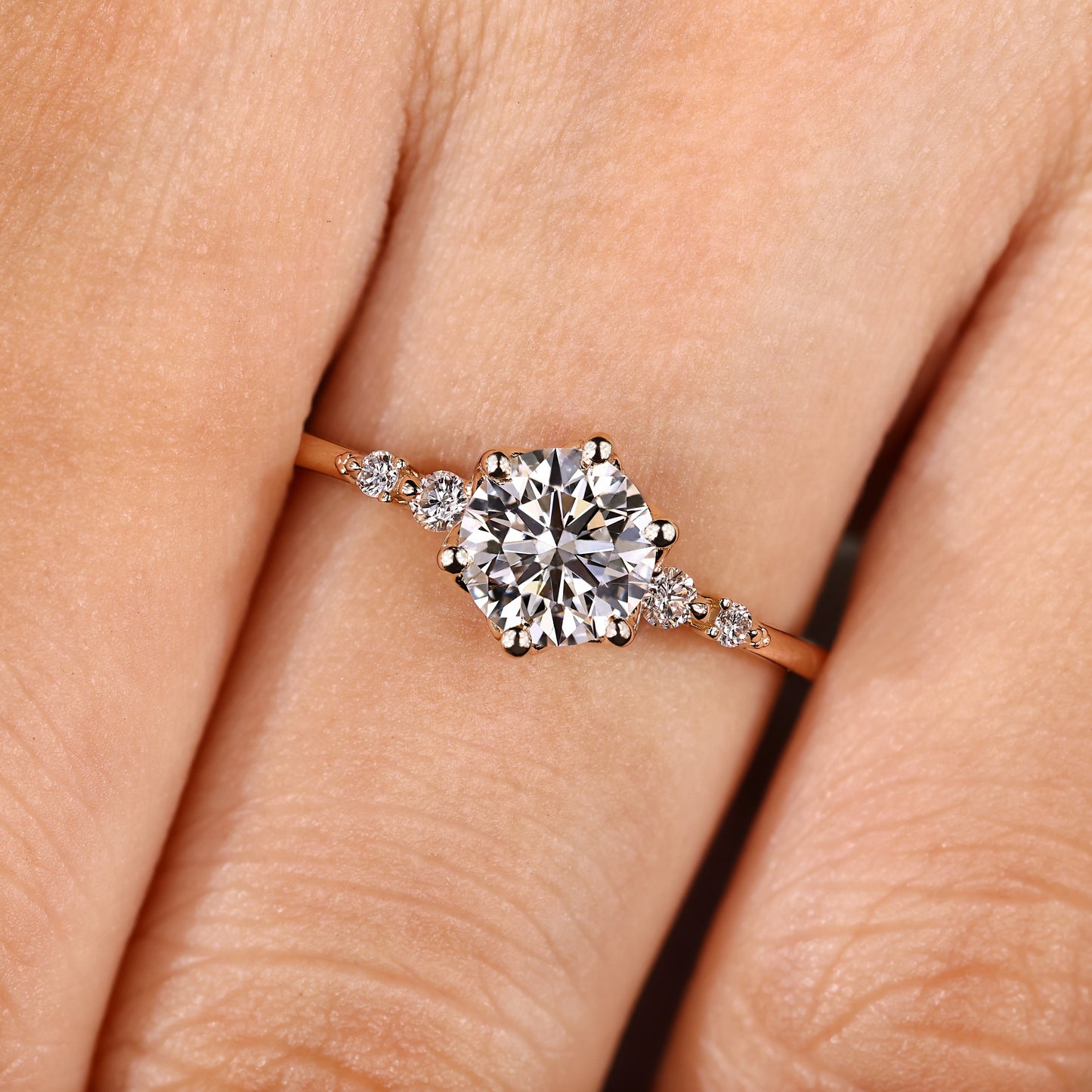 Cushion Hidden Halo Lab Grown Diamond Engagement Ring