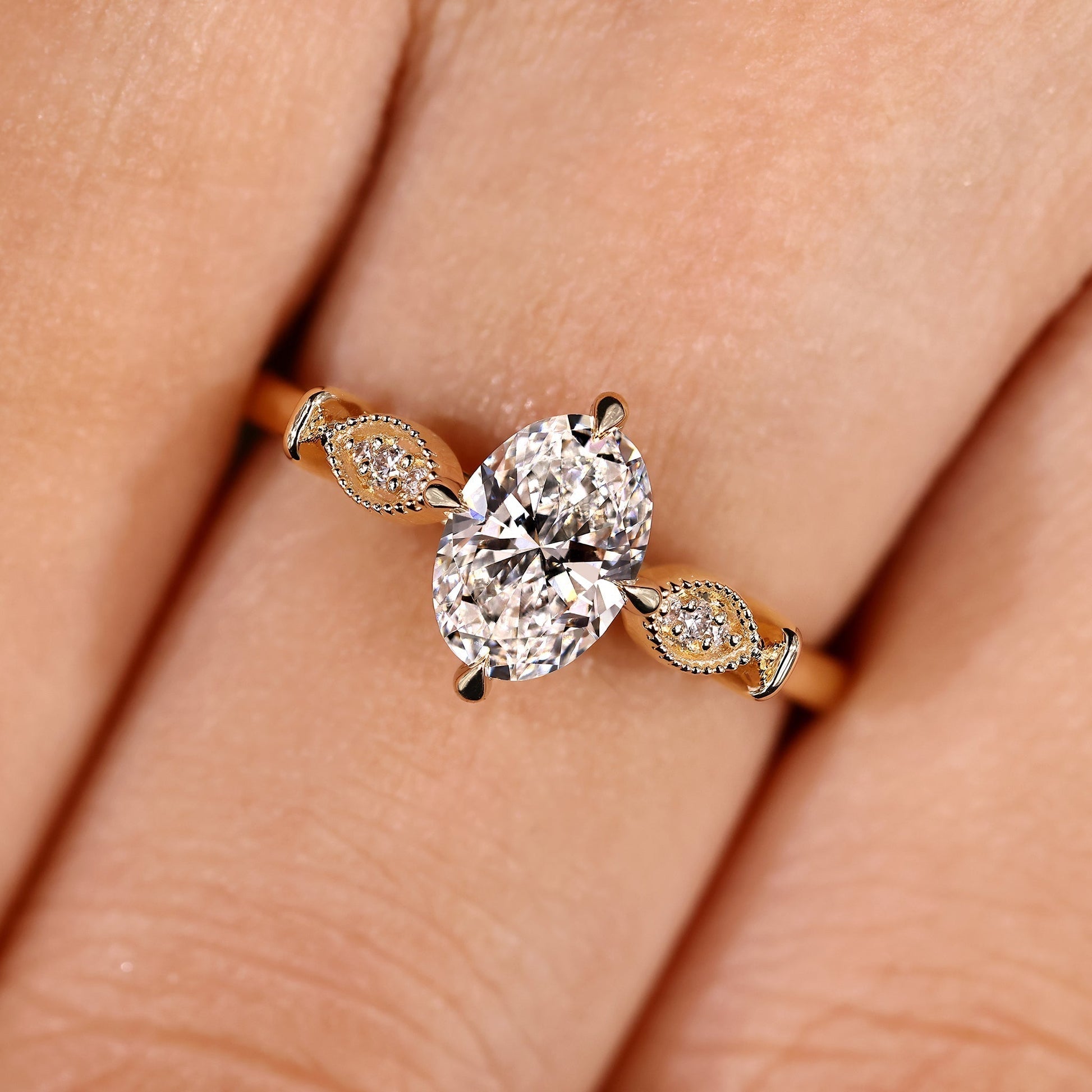 Cushion Hidden Halo Lab Grown Diamond Engagement Ring