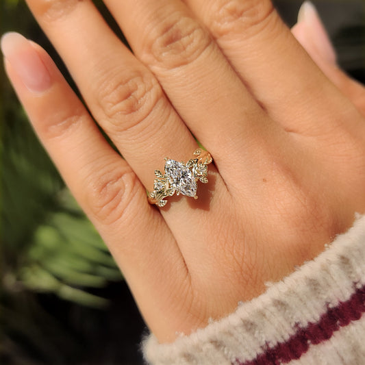 Cushion Hidden Halo Lab Grown Diamond Engagement Ring