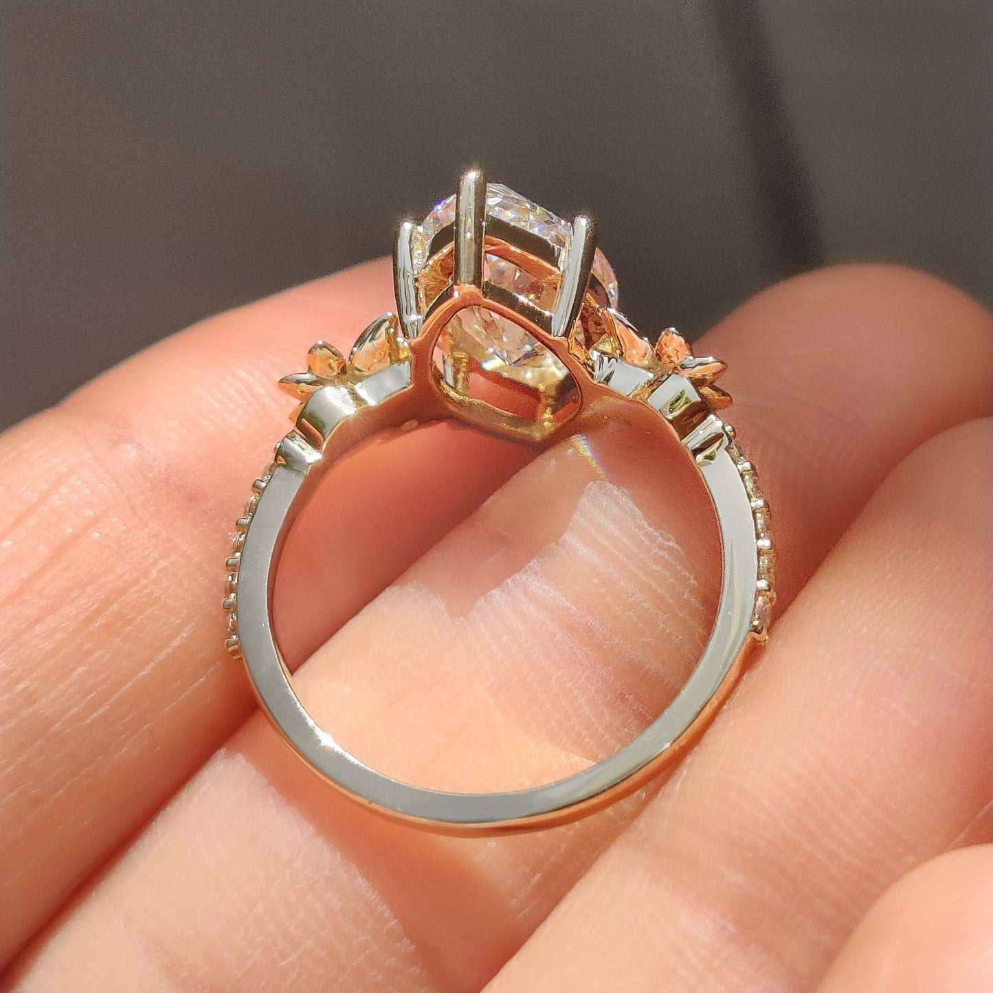 Cushion Hidden Halo Lab Grown Diamond Engagement Ring