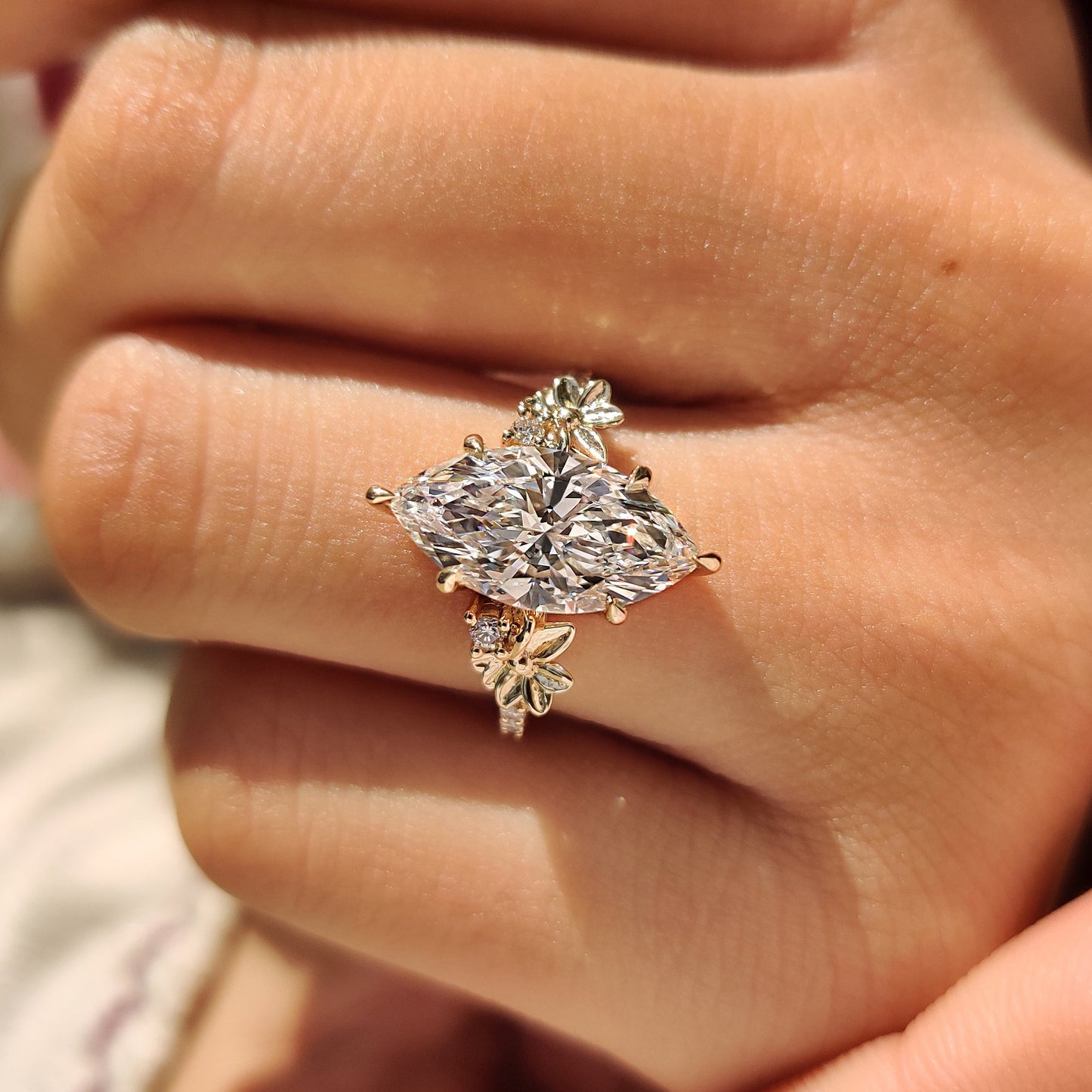 Cushion Hidden Halo Lab Grown Diamond Engagement Ring
