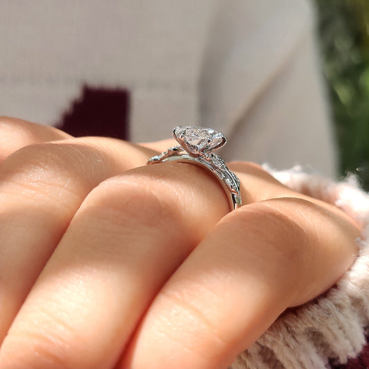 Cushion Hidden Halo Lab Grown Diamond Engagement Ring