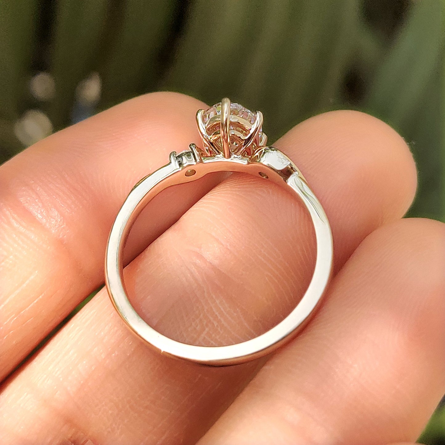 Cushion Hidden Halo Lab Grown Diamond Engagement Ring