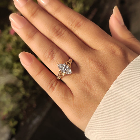 Cushion Hidden Halo Lab Grown Diamond Engagement Ring