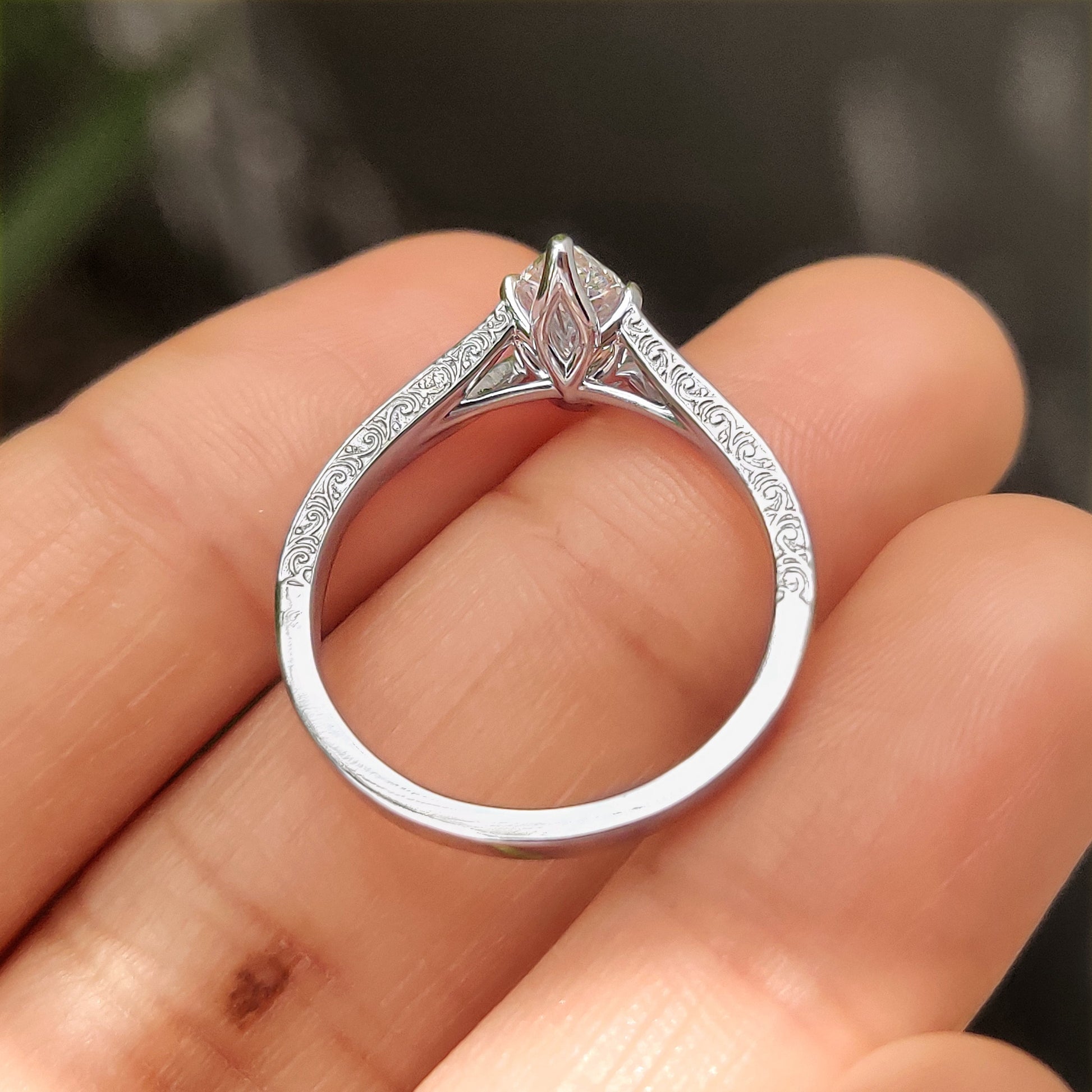 Cushion Hidden Halo Lab Grown Diamond Engagement Ring