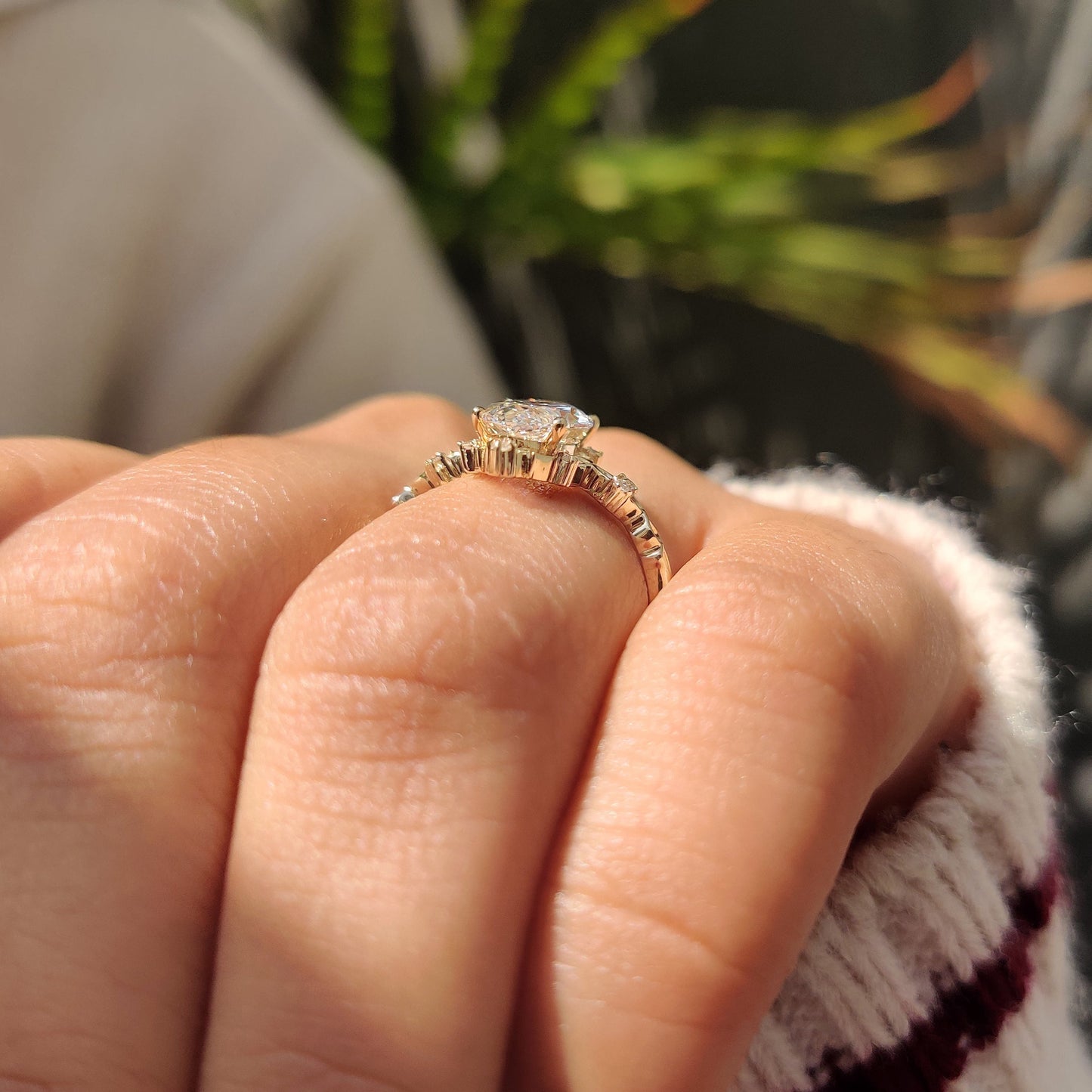 Cushion Hidden Halo Lab Grown Diamond Engagement Ring