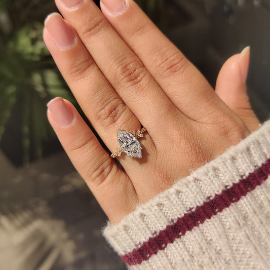 Cushion Hidden Halo Lab Grown Diamond Engagement Ring