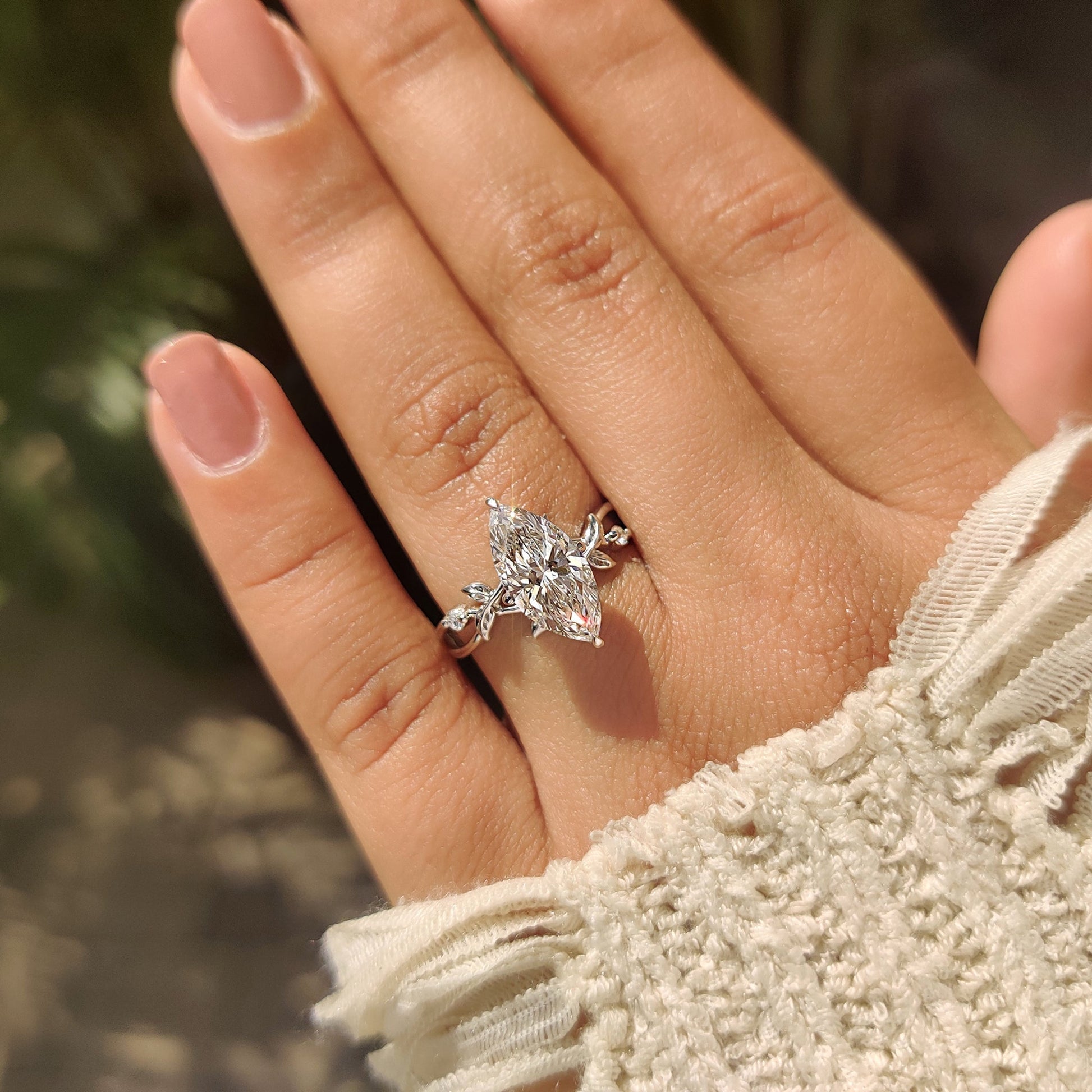 Cushion Hidden Halo Lab Grown Diamond Engagement Ring