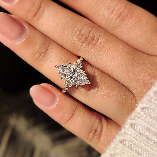 Cushion Hidden Halo Lab Grown Diamond Engagement Ring