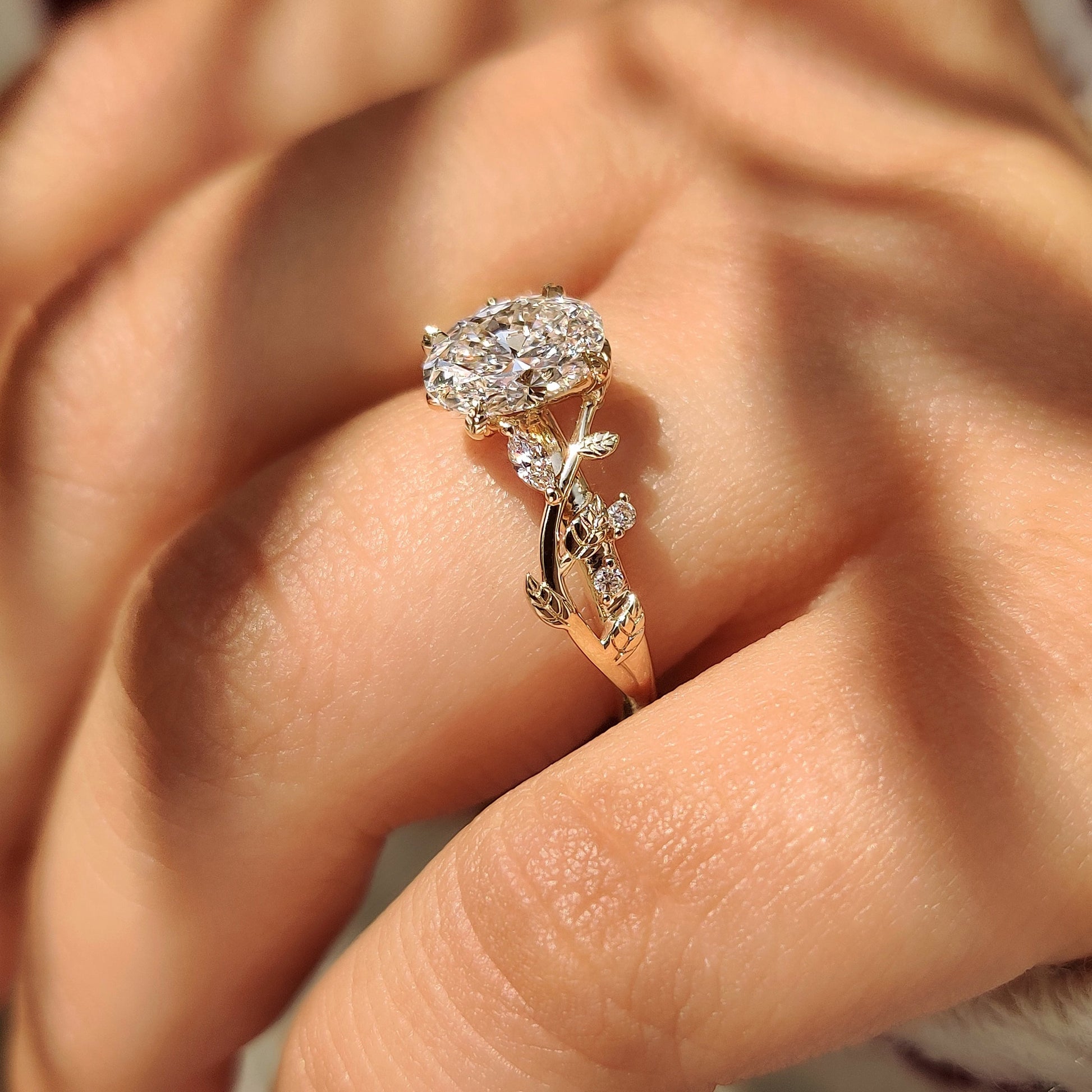 Cushion Hidden Halo Lab Grown Diamond Engagement Ring