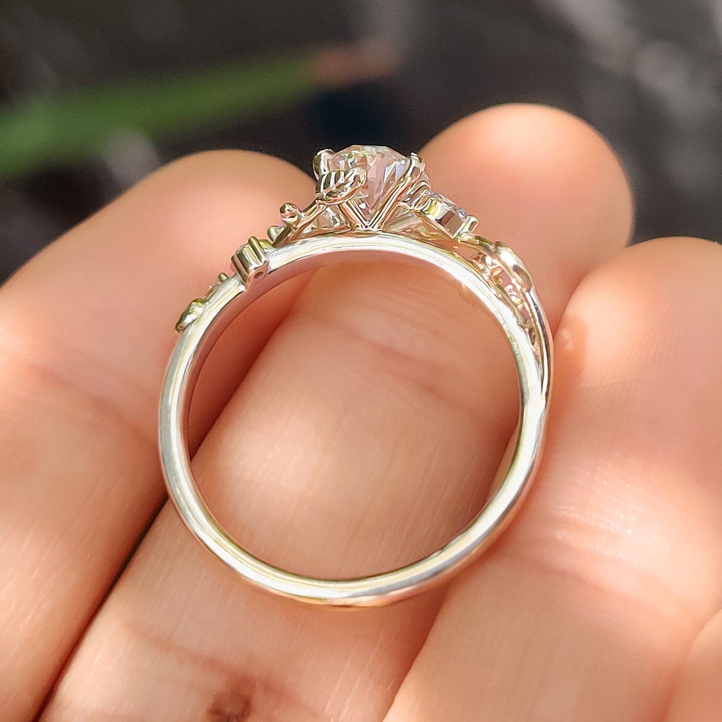 Cushion Hidden Halo Lab Grown Diamond Engagement Ring