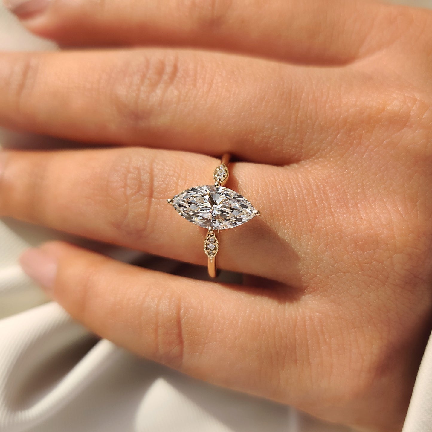 Cushion Hidden Halo Lab Grown Diamond Engagement Ring