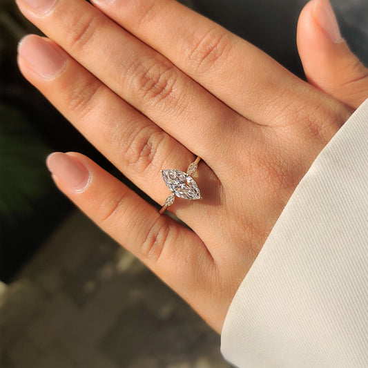 Cushion Hidden Halo Lab Grown Diamond Engagement Ring
