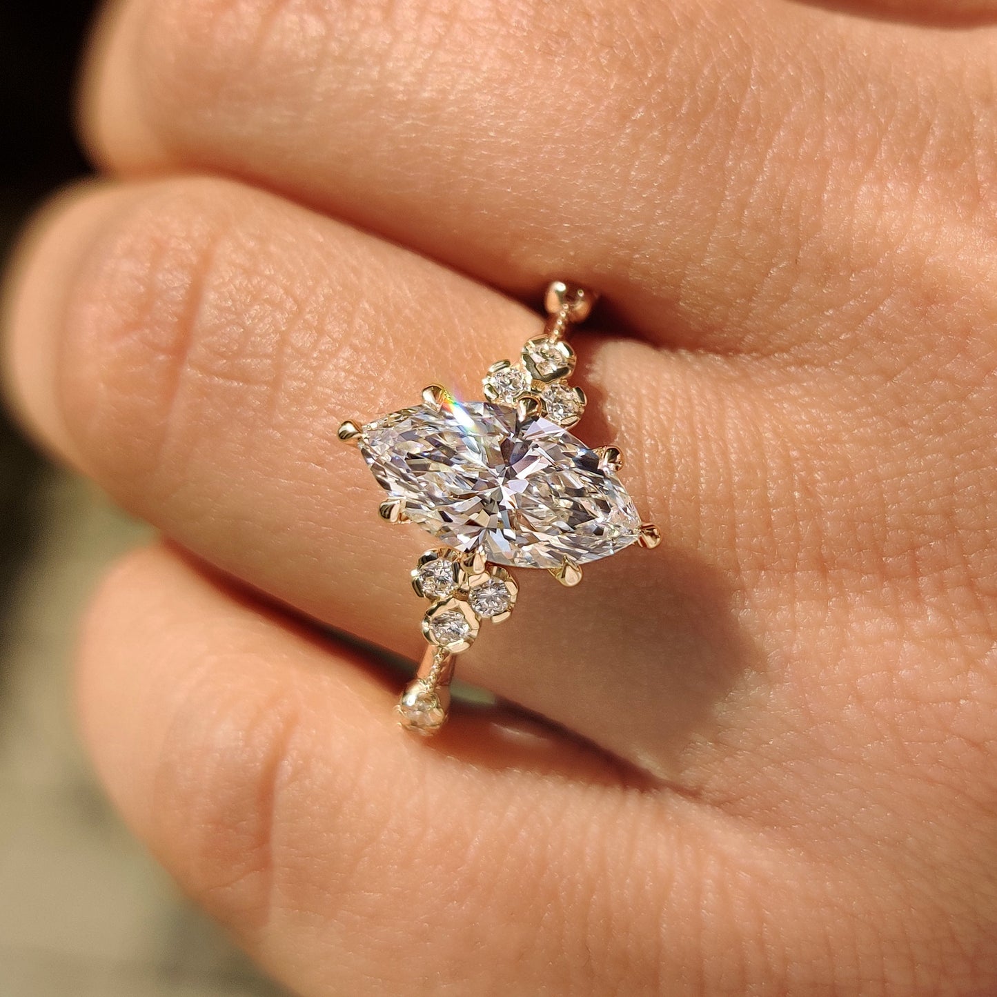 Cushion Hidden Halo Lab Grown Diamond Engagement Ring
