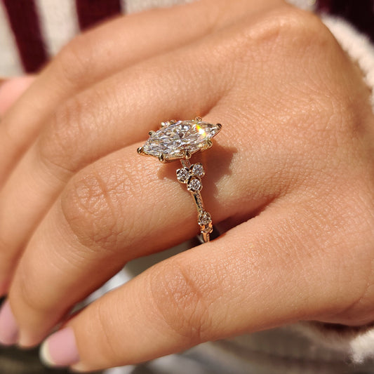 Cushion Hidden Halo Lab Grown Diamond Engagement Ring